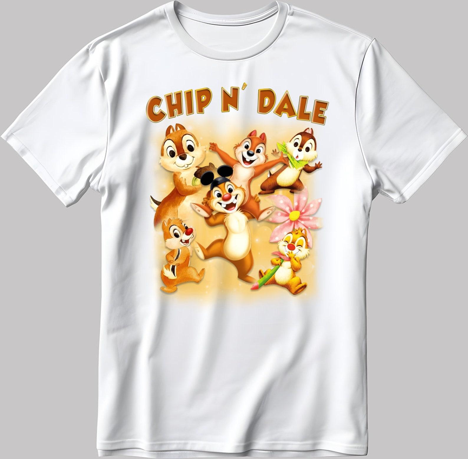Chip n Dale Short Sleeve White-Black Men s / Women s T-Shirt C513 2XL