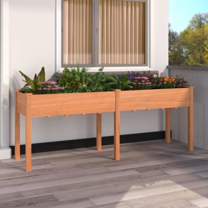 VidaXL Jardinière avec doublure marron 203x53x76 cm bois massif sapin 364240