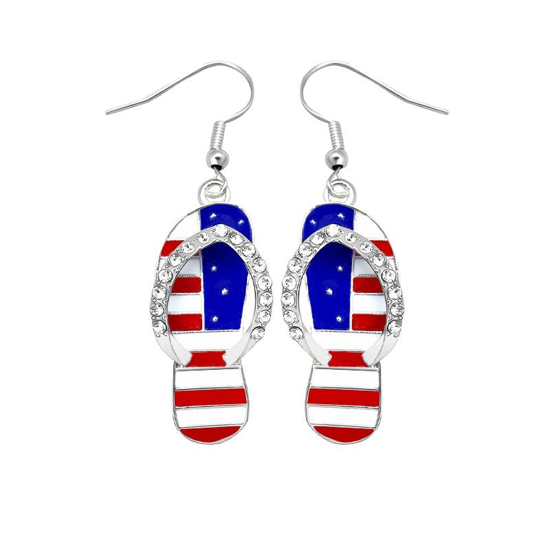Independence Day earrings USA wings butterfly diamond boots drip pendant earrings wholesale