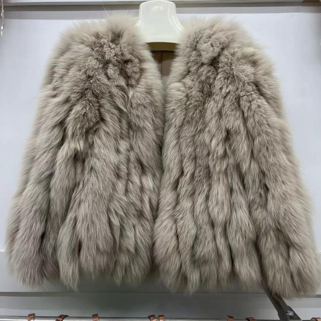 Real Fox Fur Coat for Women Autumn and Winter Warm Real Fur Coat Short Style Fur Versatile Young Tops