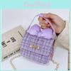 Kids Girl Woolen Chain Strap Butterfly Bow Bag With Breathable Cotton For Daily Use
