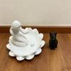 Creative Girl And Cat Statue 3D Printed Lotus Cat Sculpture Collection Desktop Ornaments  Home