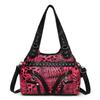 Leopard Print PU Leather Women Tote Shoulder Bag Rivet Decor Multi Pockets Large Capacity Casual Crossbody Handbag