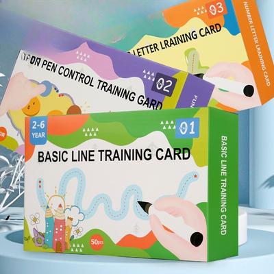 Fun Pen Control Training Digital Pen Movement Practice Puzzle Children's Early Education English Erasable Baby Card Concentration Practice