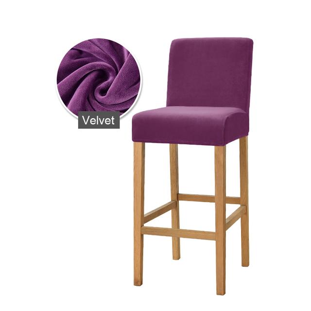 1 /2 /4 /6 Pieces Velvet Material Bar Chair Cover Large Elastic High Stool Chair Protector Seat Case Used For Dining Room