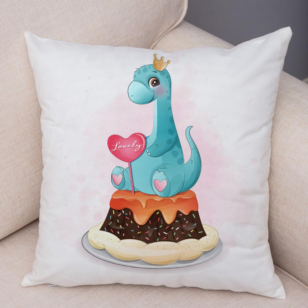 Husă de pernă Dinozaur Jurassic Desene Animat Decor Față de pernă Animal drăguț Camera copiilor Canapea Acasă Mașină