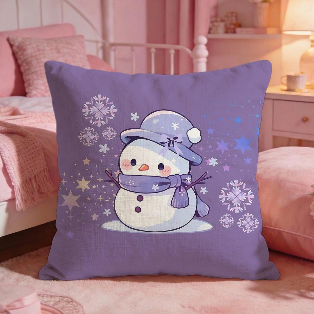 DecorsnowmanS Cushion Cover Premium Comfort Reversible Pillow Cove Two in One Design for Any Room Car Interior