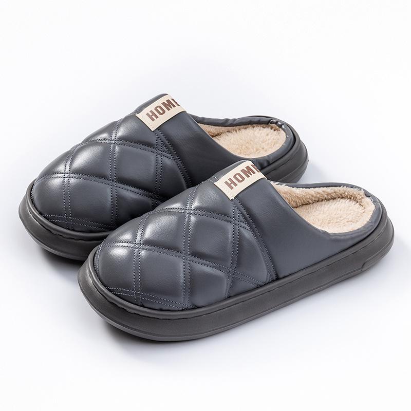 Removable waterproof cotton slippers women's autumn and winter new indoor home warm and non-slip couple outer wear cotton mop men