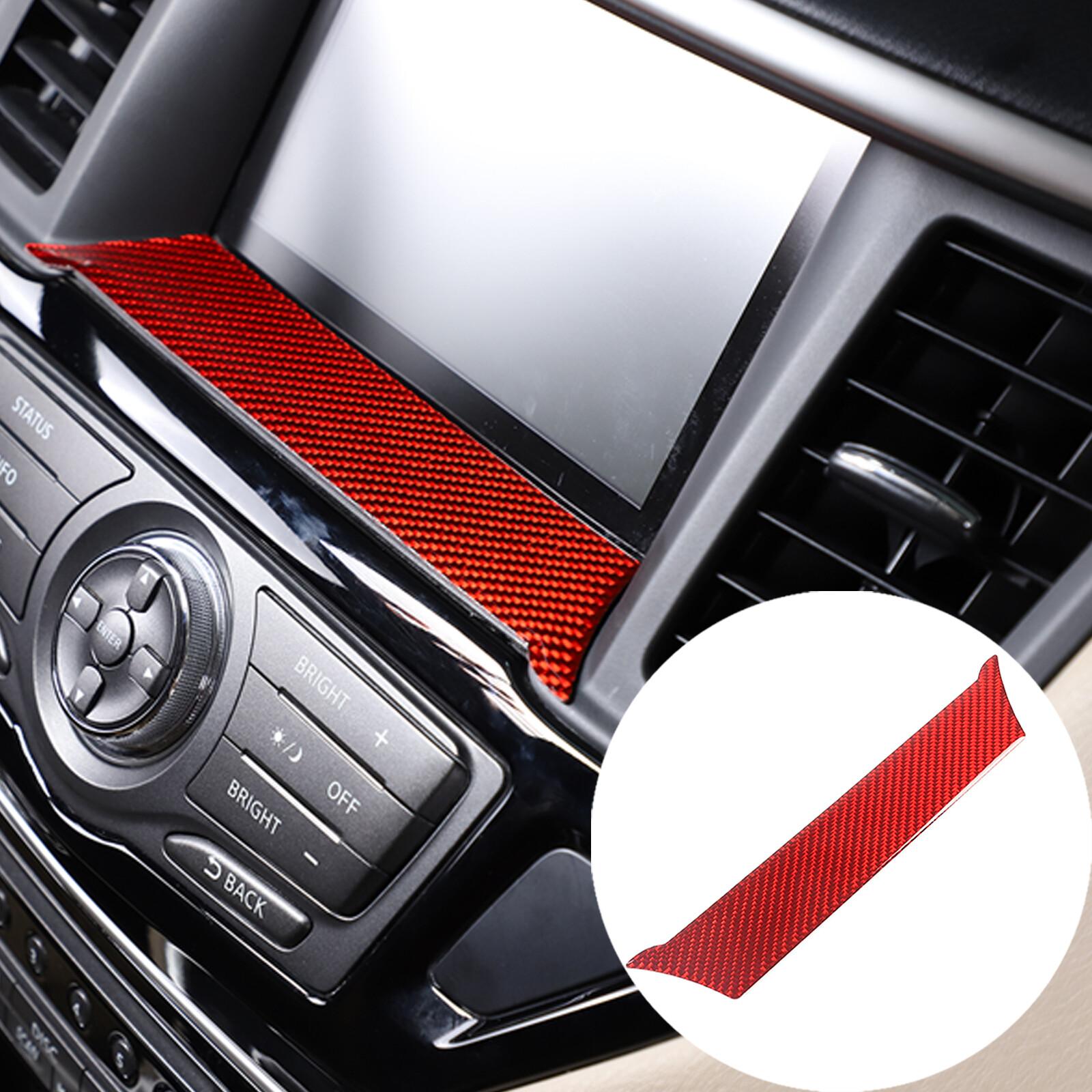 Red Carbon fiber Navigation Screen Trim Sticker For Nissan Pathfinder 2013-18