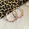 PU Leather Hoop Earrings Leopard Print Round Hoop Earrings Fashion Hoop Earrings  For Women
