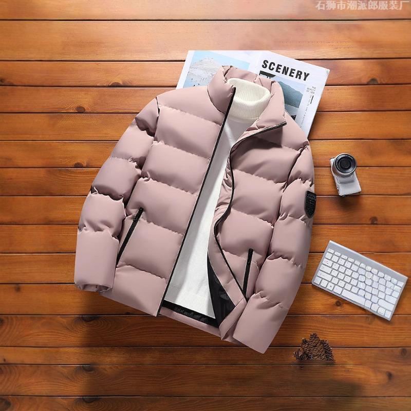 Padded clothes winter men's and women's new thickened warm padded clothes versatile outer wear casual couple blue coat padded jacket top