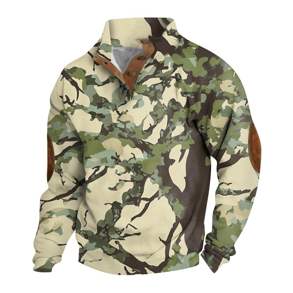 Frühlings- und Herren-Sweatshirt mit Stehkragen ist ein lässiges Outdoor-Pullover-Oberteil