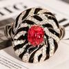 Black Enamel Statement Ring Wide Leaf Design Rings Vintage Enamel Rings  Bohemian