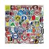 100 Stück Fußball-Team-Logo-Aufkleber, Fußball-Club-Aufkleberpaket, Wasserdichte Vinyl-Aufkleber, Weltmeisterschafts-Spiel-Aufkleber für Laptops