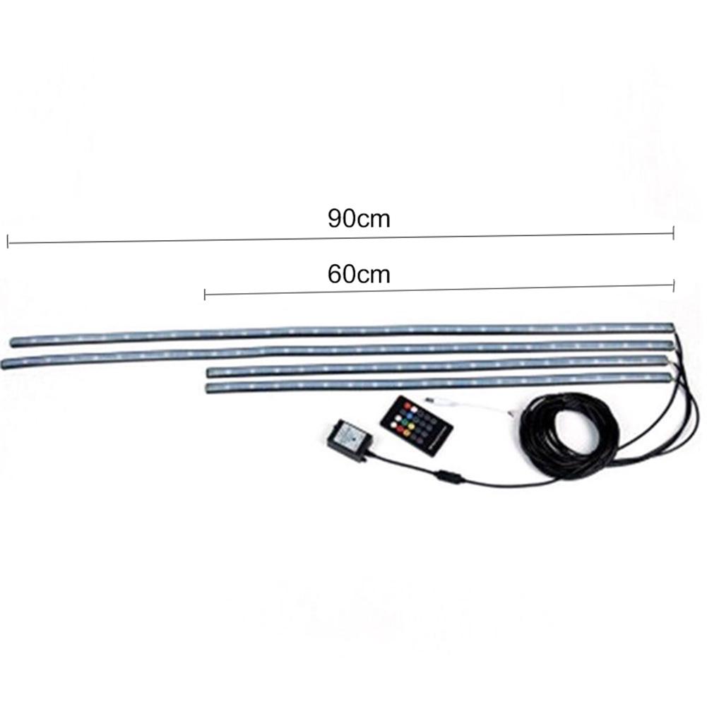 60 cm 90 cm 4 Stück Auto Under Tune Unterboden Fernbedienung LED Neon RGB Lichtleiste