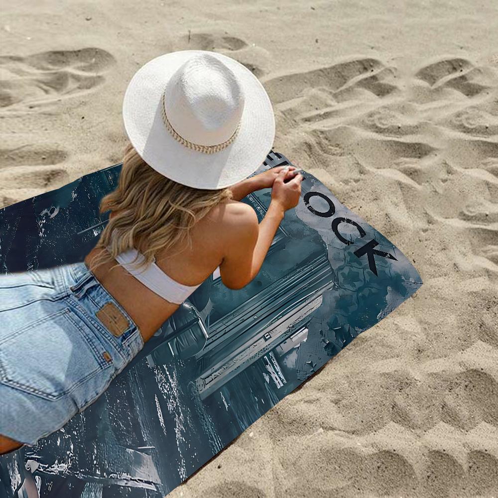 Classic Movie Sherlock Beach Towel Cartoon Cute Summer Kids Bath Pool Beach Towel Microfiber Absorbent for Swimming Travel