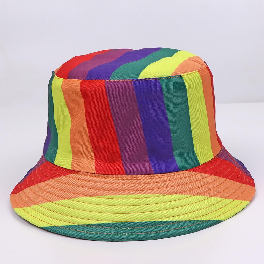 New European and American fashion retro pattern printed bucket hat women's outdoor travel sun hat double-sided can wear pot hat men