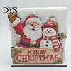 Christmas Gift for Family Napkin Holder Table, Wooden Santa Snowman Reindeer Tree Cocktail Vertical Tissue Dispenser Winter Holiday Parties, Farmhouse