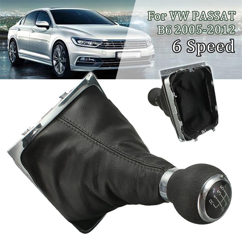 Für Passat B6 Schalthebelkopf Staubschutz 6-Gang Schalthebelknauf Hebel HandBall Gamasche Stiefel Lederbezug PU-Leder 2025 Neu