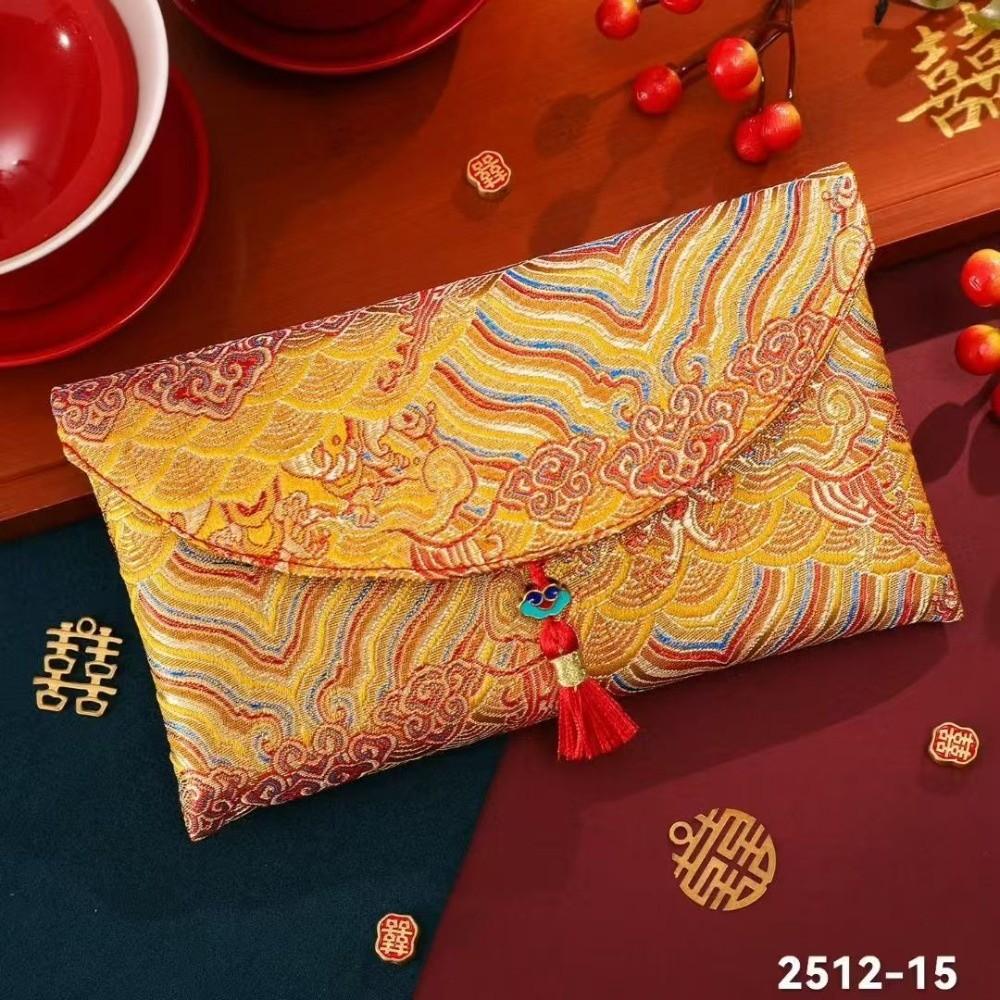 Multi-purpose Fabric Red Envelope Red Color Big Capacity Lucky Money Bag Embroidery HongBao Spring Festival