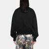 Y-3 Solid Color Letter Logo Printed Ribbed Crew Neck Straight Long Sleeve Sweatshirt Women Sweatshirt Black JD9789