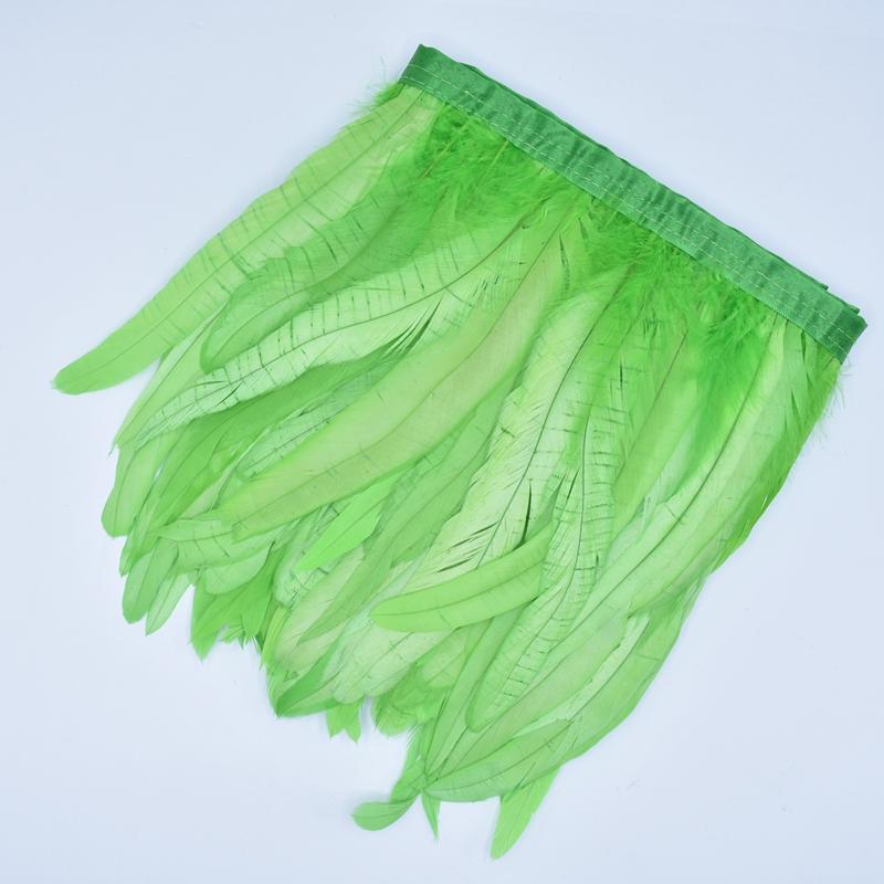 2Meters Colored Rooster Tail Feather Trim Ribbon Tape Black Pheasant Feathers for Crafts Carnival Party Decoration Decorative