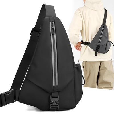 Reflecterende Borsttas voor Mannen - Lichtgewicht Crossbody Sporttas met Voorvak met Ritssluiting (Hoge-Zichtbaarheid Schouderband voor Hardlopen/Nachtgebruik)