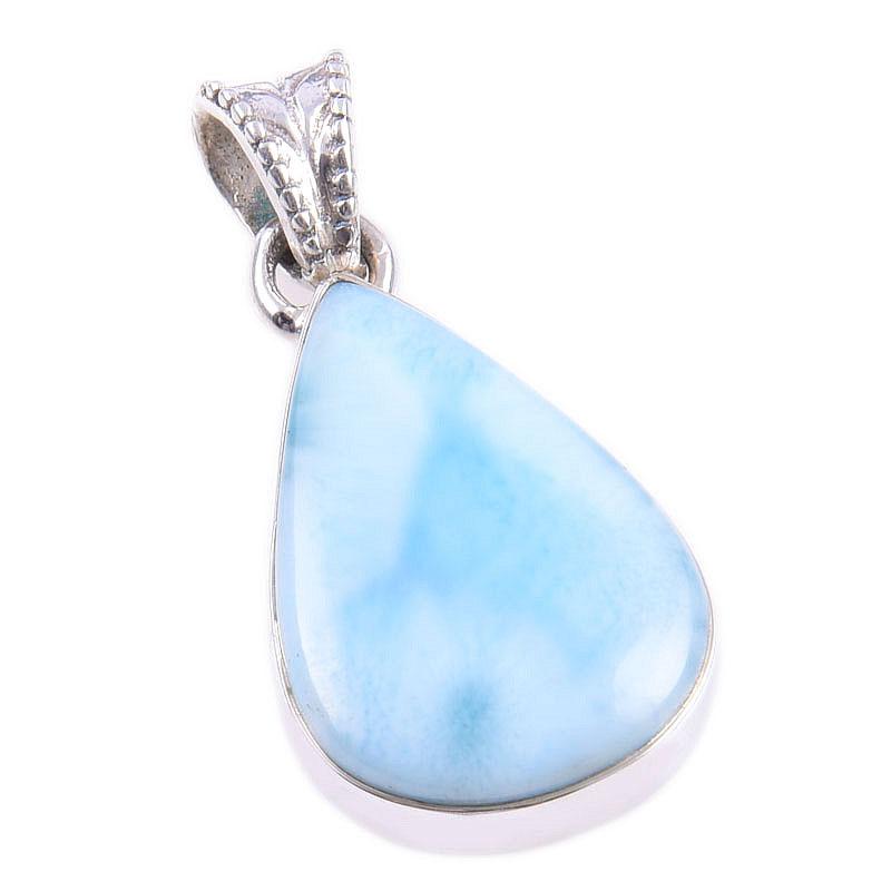 Natural Republic Larimar Gemstone 925 Solid Sterling Silver Pendant 1.25'' D6k91