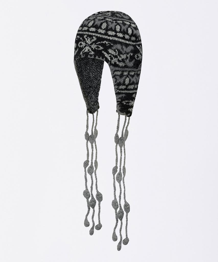 SCULPTOR Sequin Nordic Earflap Beanie Black