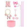 10pcs Cup Accessories Set for Stanley 30oz 40oz Tumbler Straw Cover Cap Boot Spill Proof Stopper Letter Keychain Charm Sticker