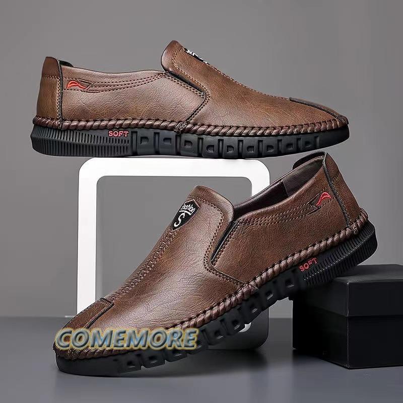 Fashion Handmade Leather PU Shoes Male Casual Sneakers Comfort Design Man's Business Loafers Moccasins Round Head Fashion Spring Autumn