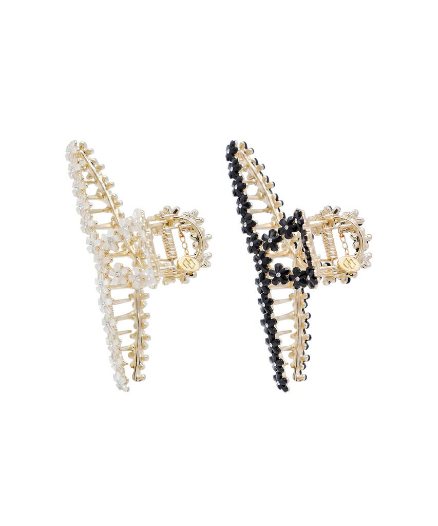 Dieuamour Blanc Floral Cubic Hair Clip