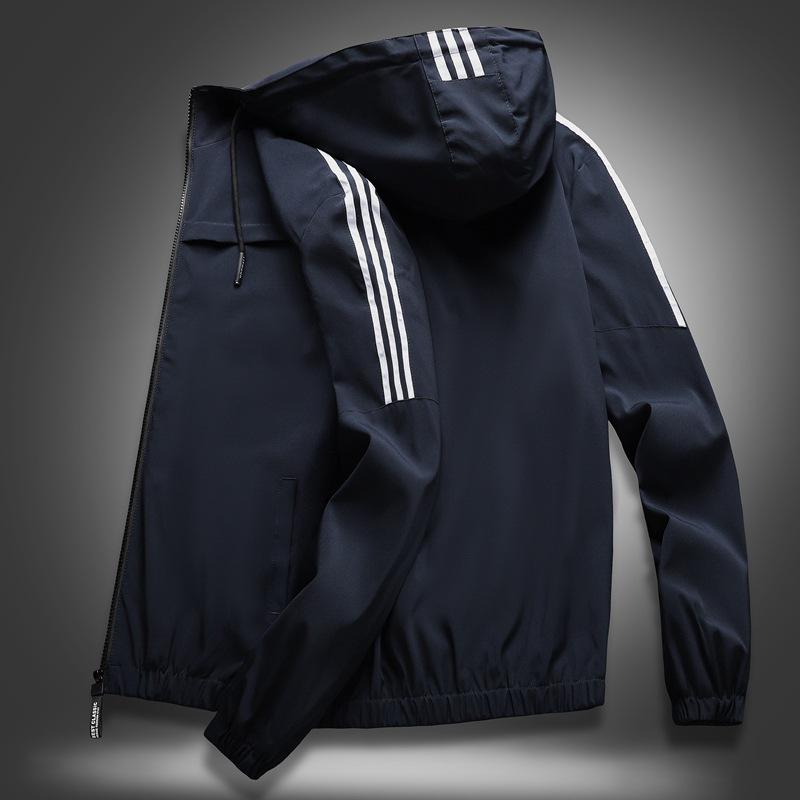 

Весенняя куртка с капюшоном Мужская верхняя одежда на молнии Мужские куртки-бомберы Повседневное пальто Мужская спортивная одежда Верх среднего возраста Мужской Slim Fit Брендовая мужская одежда XL ультрамарин синий