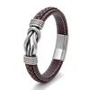 Jewelry Simple Two-color Leather Men's Bracelet Stainless Steel Magnet Buckle Trend Bracelet Creative Accessories
