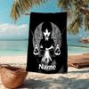 Custom Name Ultra-Soft Beach Towel with Wednesday Theme,Ideal for Pool - Camping, Diving - Perfect Travel Essential, Vibrant Beach Towel.