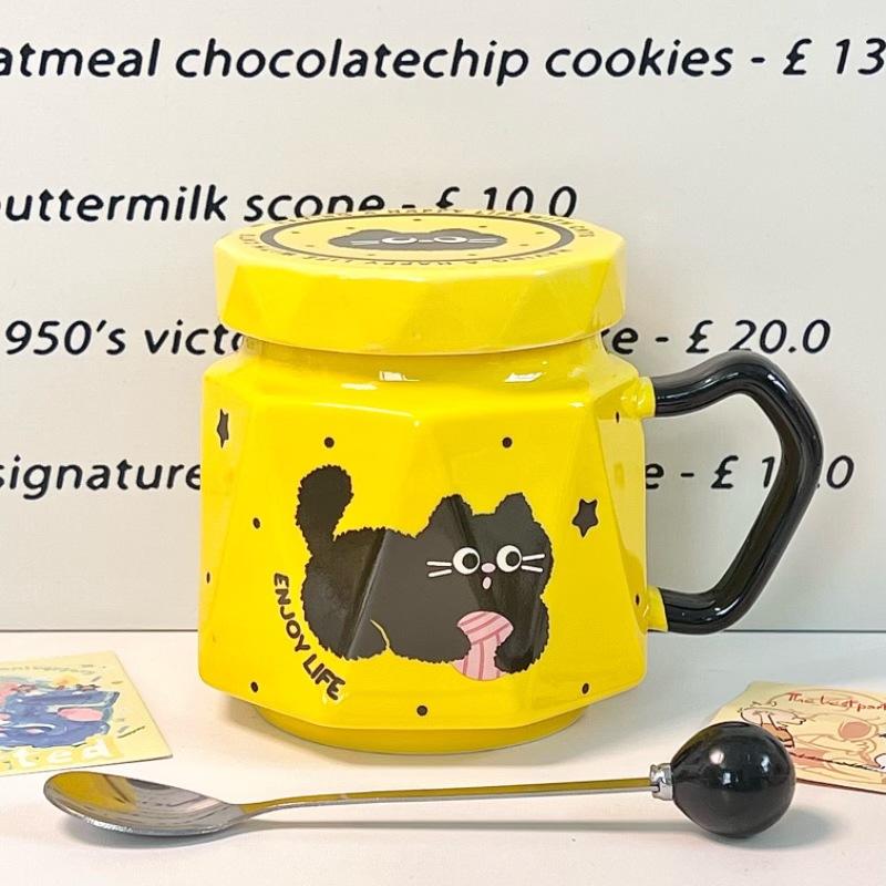 Birthday gift ins Cream Wind Cat Ceramic Mug Girl Heart Coffee Milk Mug Souvenir Gift Box
