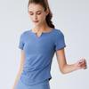 Women's Slim Fit Quick-Dry V-Neck Short Sleeve Sports T-Shirt for Running, Yoga, and Fitness