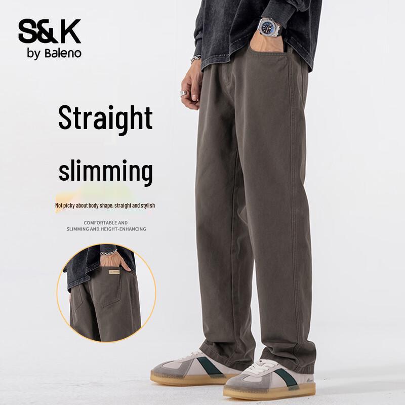 Baleno Herren S&K Serie Gerade geschnittene Freizeithose