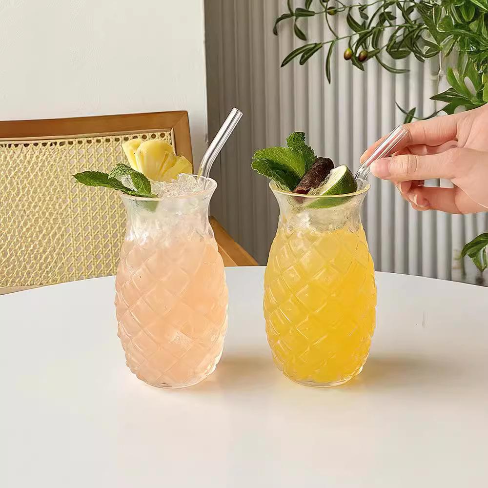 Pineapple Cup High Borosilicate Transparent Glass Heat-resistant Single Layer Cocktail Home Bar Hospitality Juice Cold Drink Cup