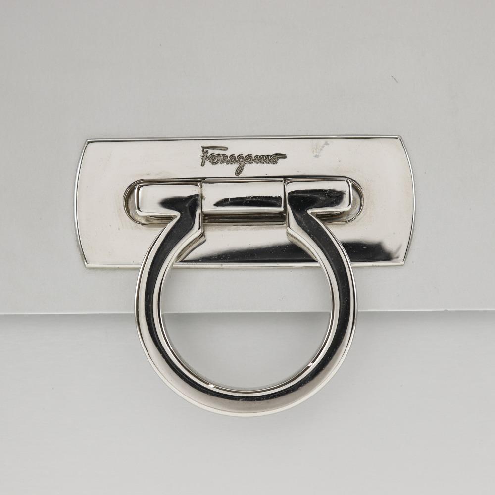 Salvatore Ferragamo Gancini Handbag AU21-6716 One handle Silver Aluminum Women Used