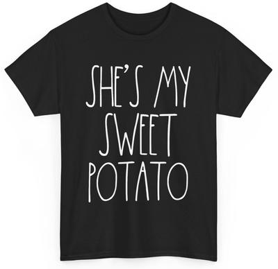 Ela é a Minha Batata Doce Eu Sou Batata Doce Conjunto Camisa de Ação de Graças para Casais Camiseta Masculina Feminina Camisetas Top