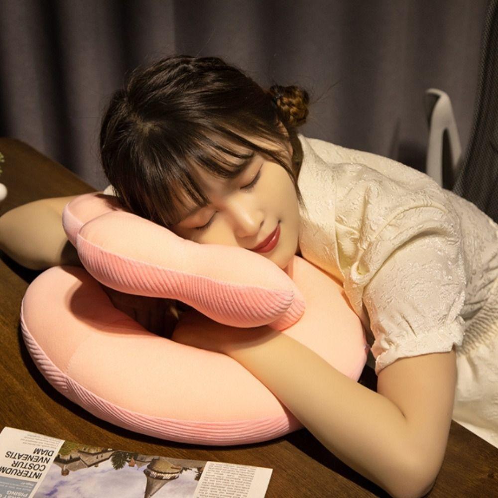 Almofada de Soneca de Escritório de Flor Dupla Face Super Macia Almofada de Soneca de Verão Homens Mulheres