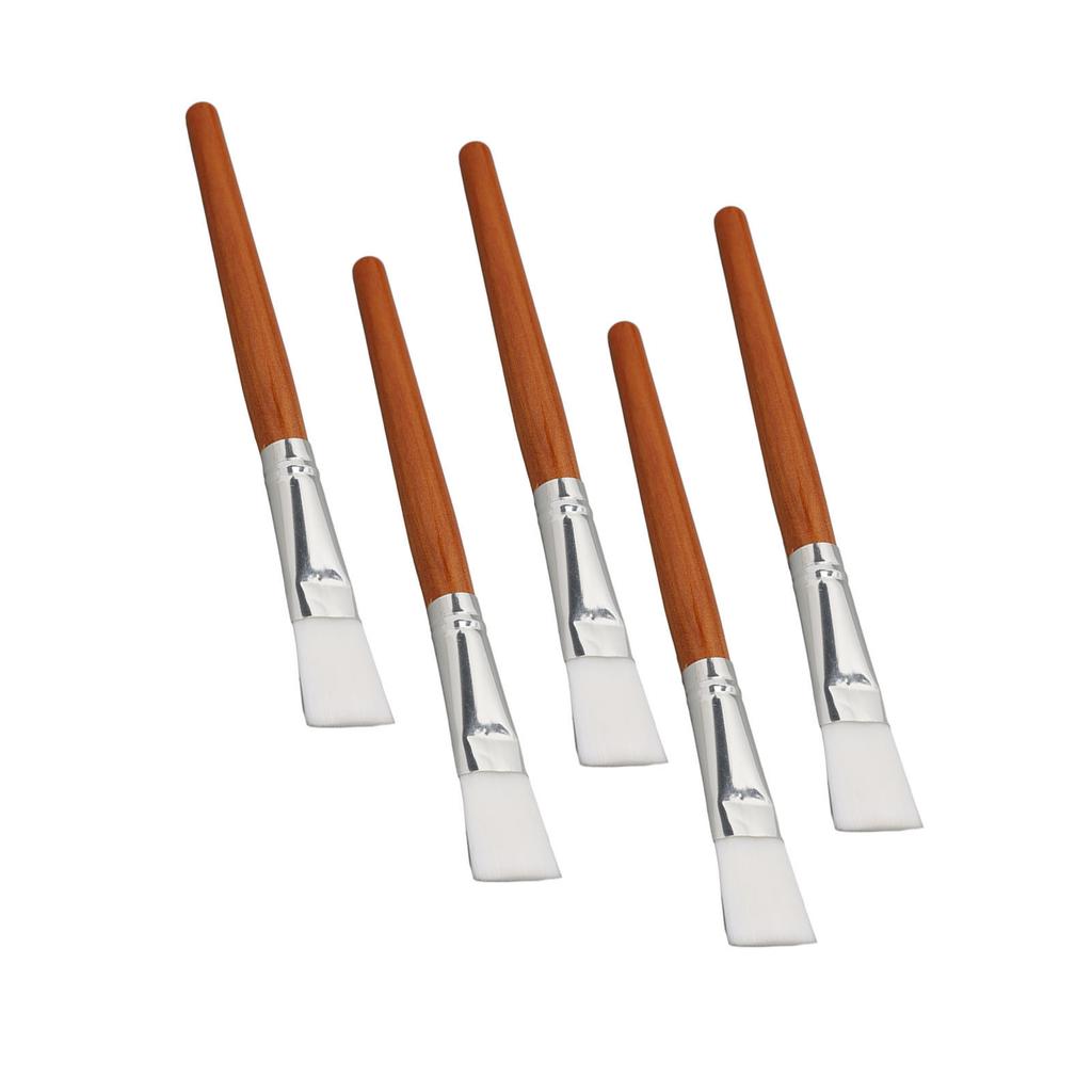 5pcs Wooden Handle Facial Mask Brush Professional Beauty Salon DIY Soft Hair Facial Mask Applicator