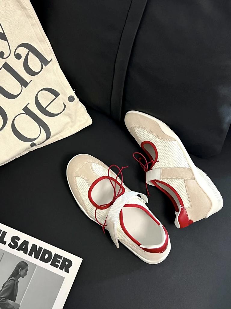 Fashion Women's Casual Flats 2025 Summer New Breathable Lightweight Comfortable Mary Jane Shoes Non Slip Fashion Cross Tied Ballet Shoes