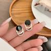 New Fashion Round Earrings for Women Geometric Acrylic Crystal Stud Earrings Wedding Party Elegant Circle Charms Zircon
