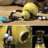 Mini Natural Gourd Water Bottle with Braided Rope Charm Leakproof Portable Gourd Drinking Bottle Vintage Gourd Hanging Decoration Ornament