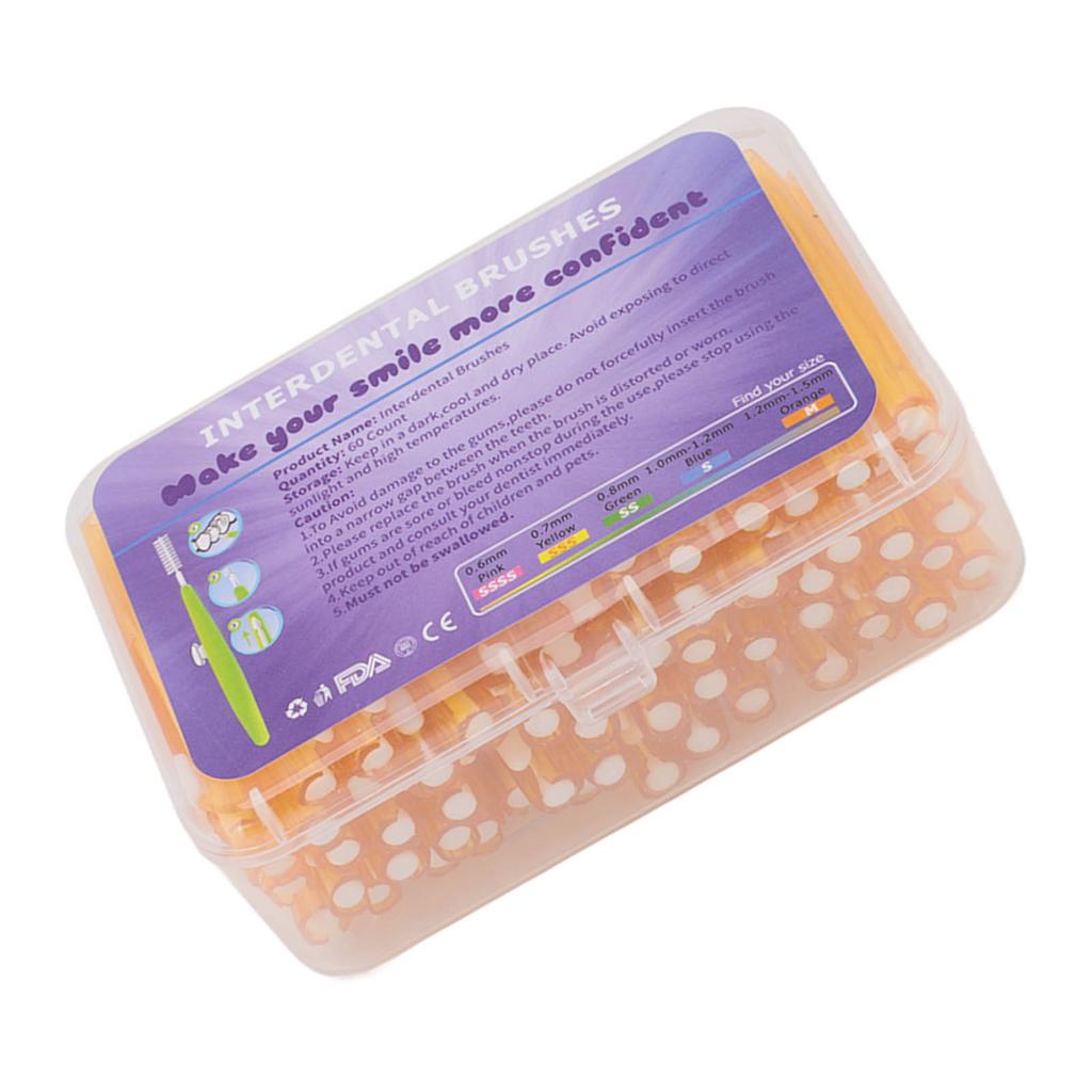 60 Pièces Brosse Interdentaire Pratique Mince Nettoyeur d'Appareil Dentaire avec Manche en PP pour Adultes Enfants