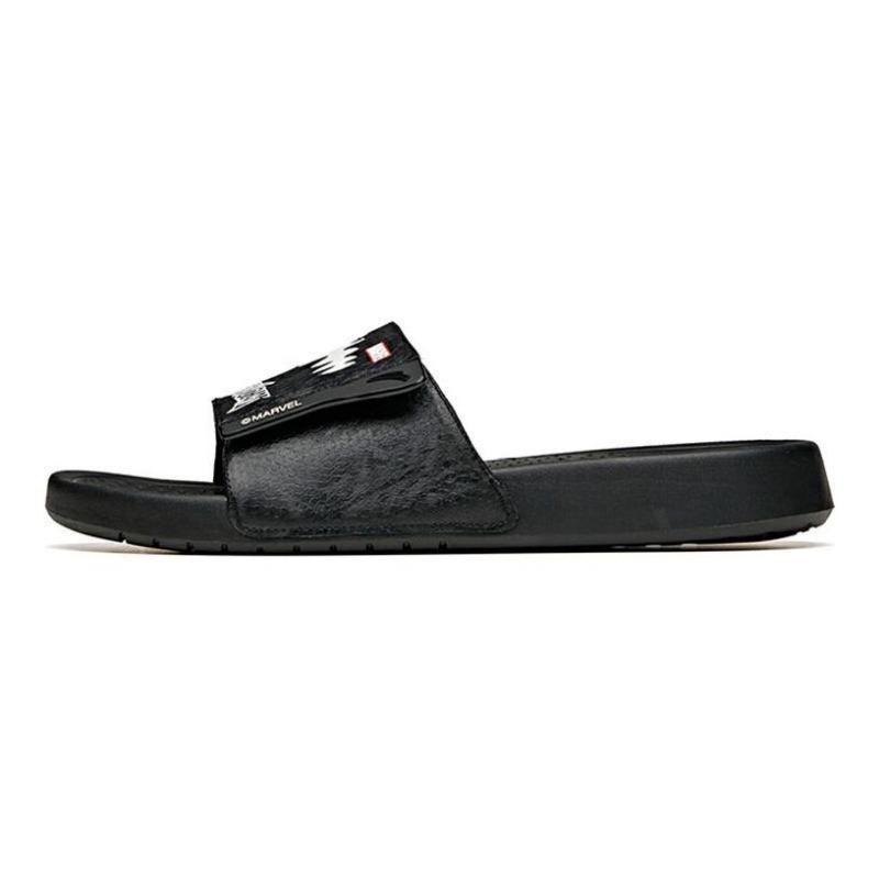 Marvel x Anta Life Series Men Silent One-Strap Slippers Black White 912126993-1 39