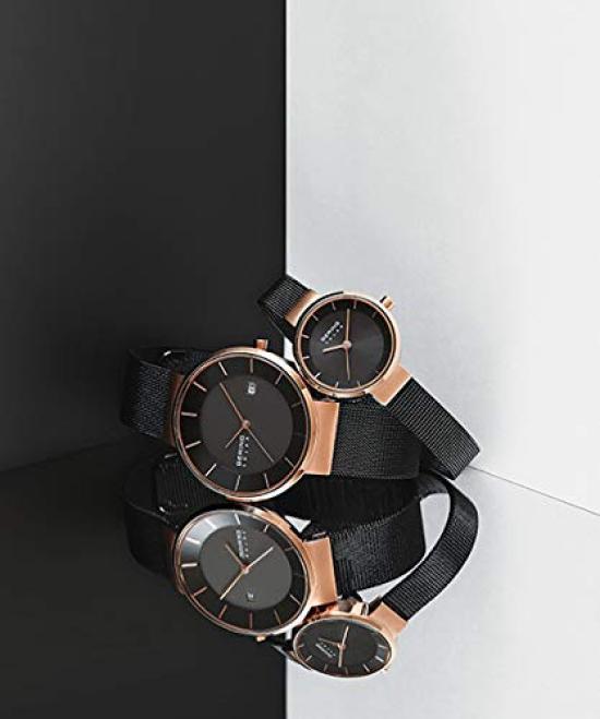 BERING Solar Sapphire Rose Mesh Strap [Officially Imported] Watch, Unisex, Shatter-Resistant, Scratch-Resistant Crystal, Long-Term Warranty,