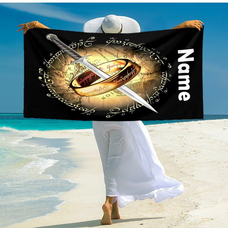 Personalized Customized Proof Beach Towel with The Fellowship of the Ring Pattern - Soft, Absorbent,quick-drying,perfect Swimming,camping&bathing